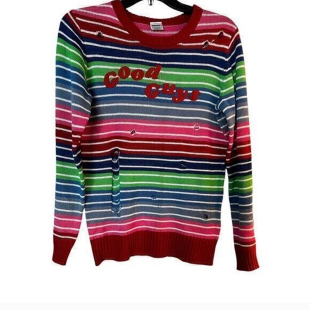 L Chucky Spirit Good Guys Sweater Costume CHILD'S PLAY Halloween Goth Horror
